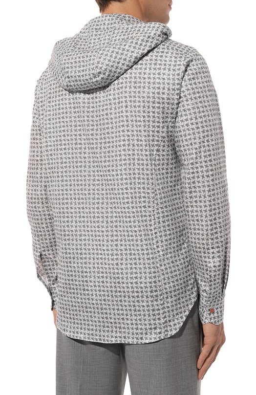Хлопковая рубашка Kiton UMCMARH08909 Серый  UMCMARH08909 Фото 4