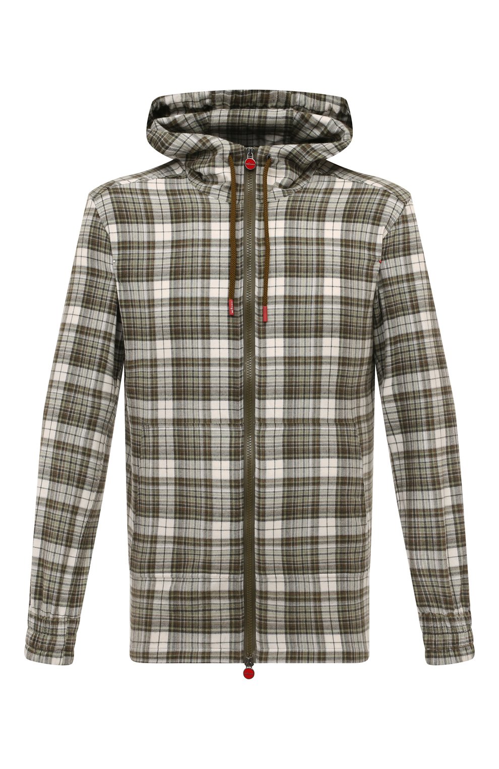 Хлопковая рубашка KITON хаки цвета по цене 108500 руб., арт. UMC010H0907202, фото 1 Хлопковая рубашка KITON, арт. UMC010H0907202, фото 1