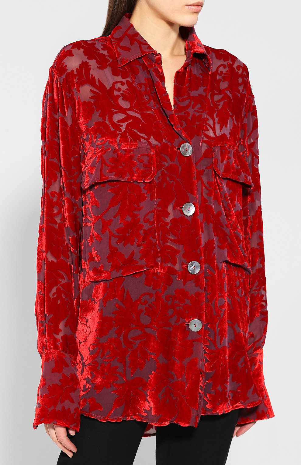 Блузка из смеси вискозы и шелка ANN DEMEULEMEESTER, арт. 1902-2008-P-123-039, фото 3