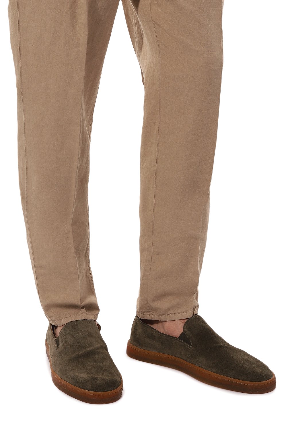 Замшевые слипоны H`D`S`N BARACCO хаки цвета по цене 43950 руб., арт. R0DI.15*, фото 3 Замшевые слипоны H`D`S`N BARACCO, арт. R0DI.15*, фото 3