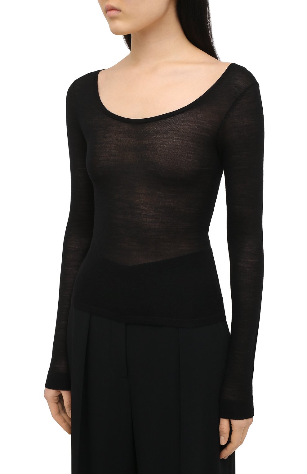 Шерстяной пуловер NANUSHKA, арт. BETH_BLACK_SUPER FINE MERIN0 KNIT, фото 3