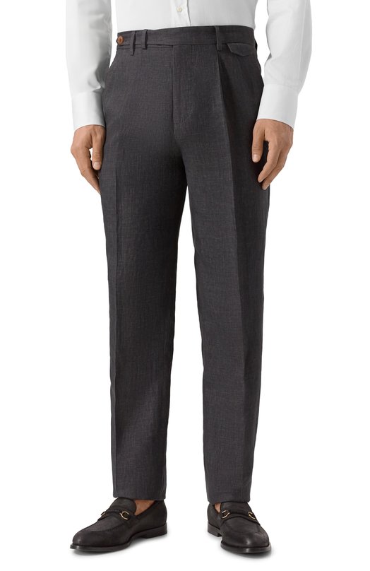 Льняной костюм Brunello Cucinelli MB406LDTR Серый  MB406LDTR Фото 4