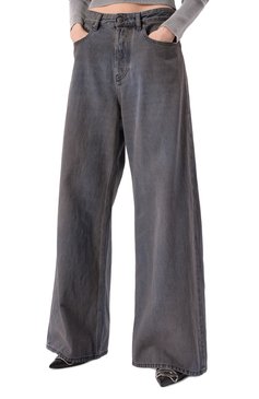 Женские джинсы DIESEL серого цвета, арт. A06925/09L46 | Фото 3 (Драгоценные камни: Проставлено; Длина (брюки, джинсы): Стандартные; Материал сплава: Проставлено; Материал внешний: Хлопок, Деним; Кросс-КТ: Деним; Силуэт Ж (брюки и джинсы): Широкие; Детали: Делаве; Стили: Гранж)