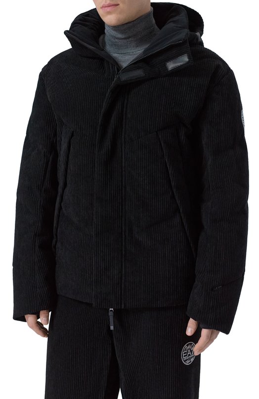 Вельветовый пуховик EA7 7M000446/AF14636 Чёрный  7M000446/AF14636 Фото 3