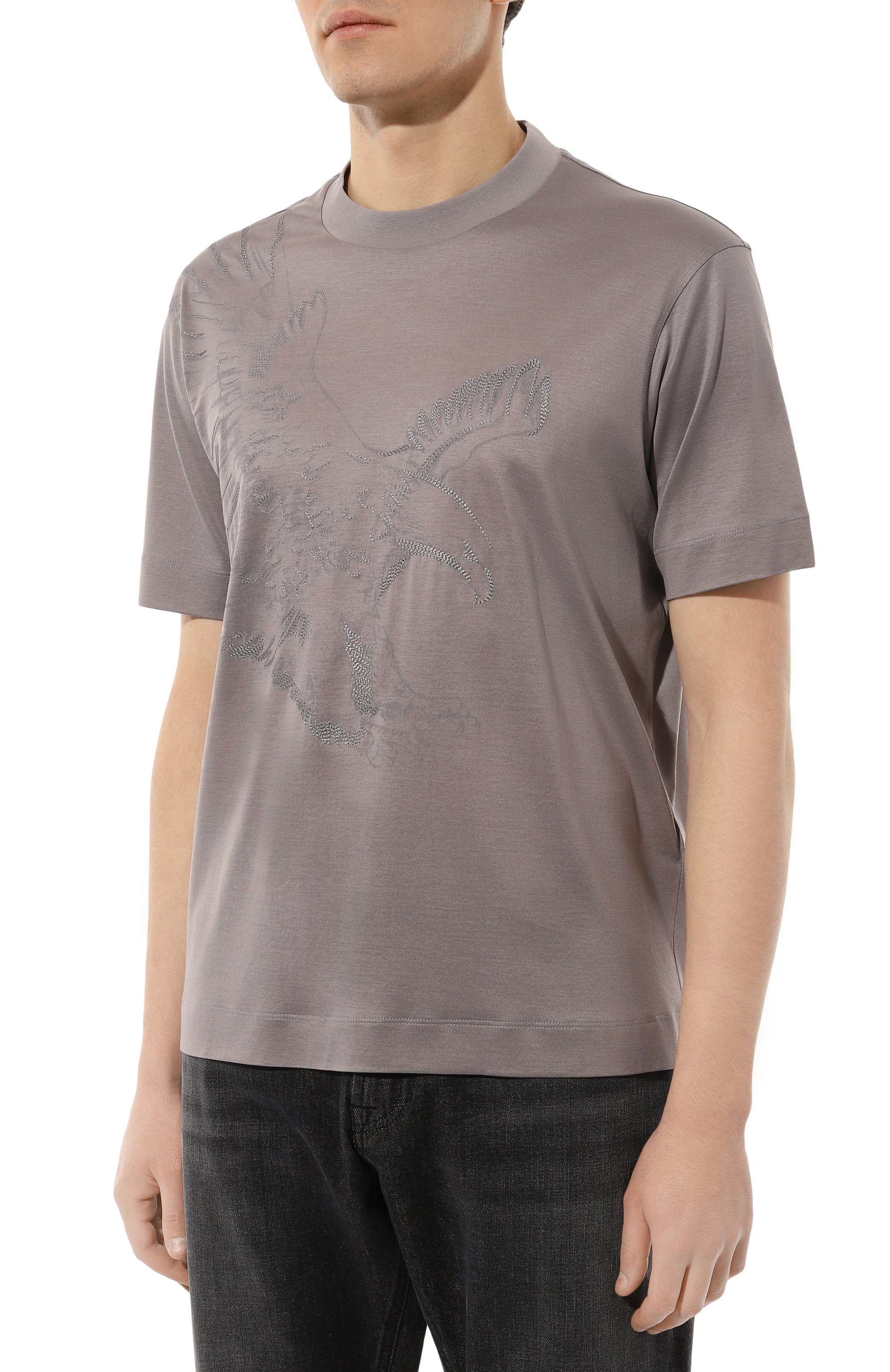 Футболка из лиоцелла и хл�опка EMPORIO ARMANI, арт. 6D1TF2/1J0SZ, фото 3