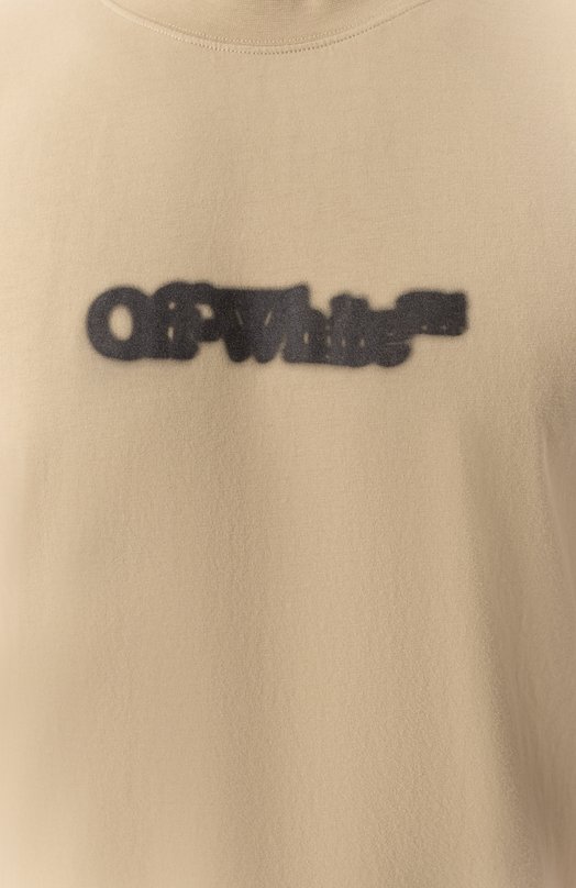 Хлопковая футболка Off-White 0MAA027S25JER00B Бежевый  0MAA027S25JER00B Фото 5