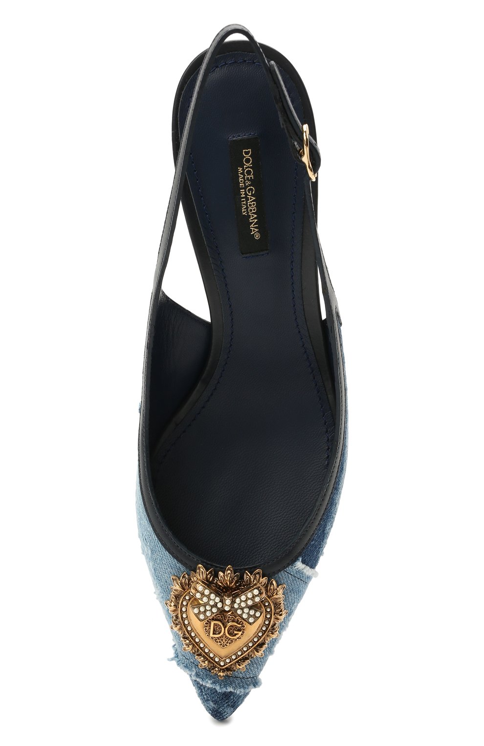 Комбинированные туфли cardinale DOLCE & GABBANA синего цвета по цене 85200 руб., арт. CG0480/A0621, фото 5 Комбинированные туфли cardinale DOLCE & GABBANA, арт. CG0480/A0621, фото 5