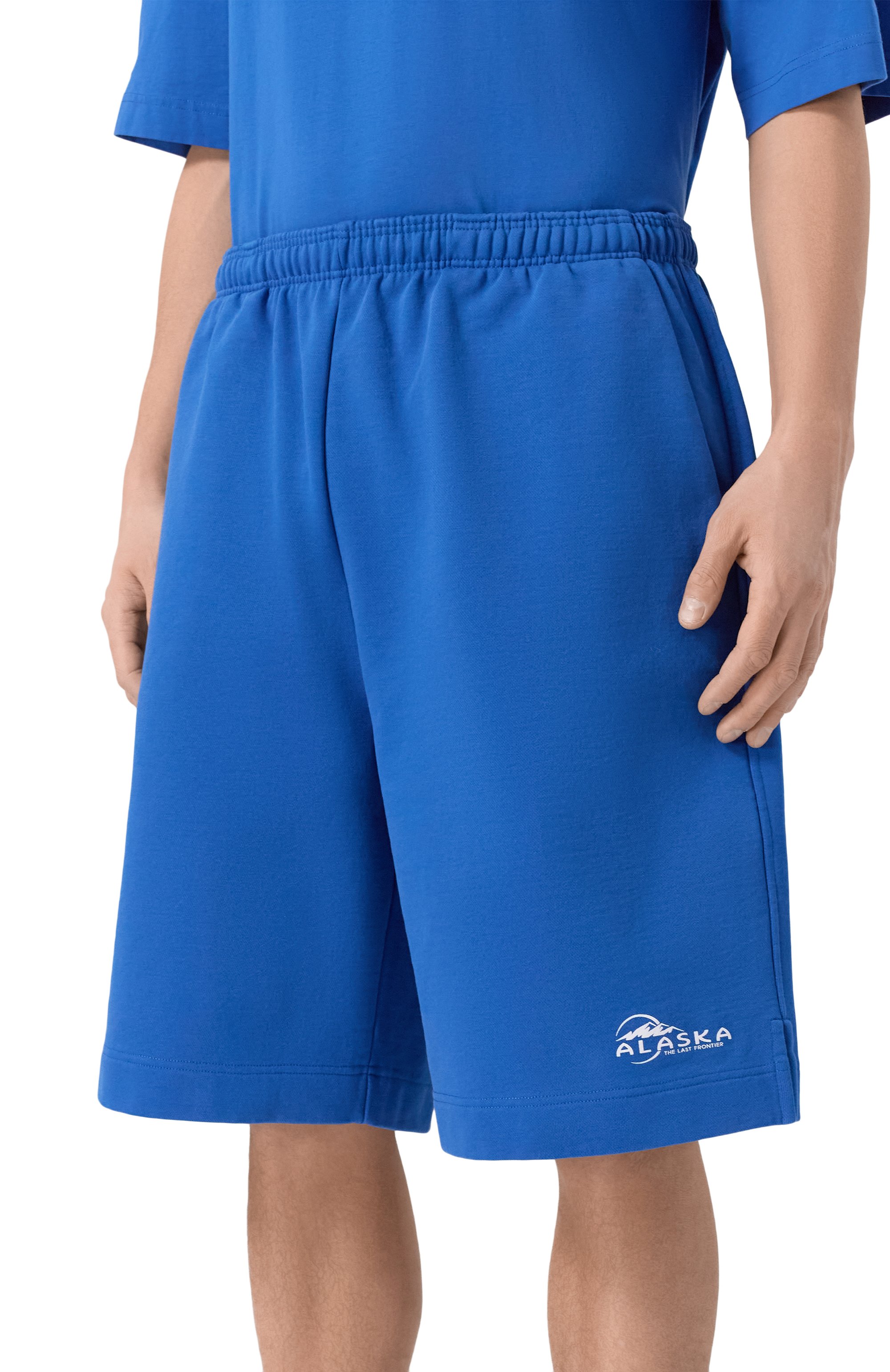 Хлопковые шорты VETEMENTS синего цвета по цене 69950 руб., арт. ME76SS257A/1200 LIGHT JERSEY, фото 3 Хлопковые шорты VETEMENTS, арт. ME76SS257A/1200 LIGHT JERSEY, фото 3