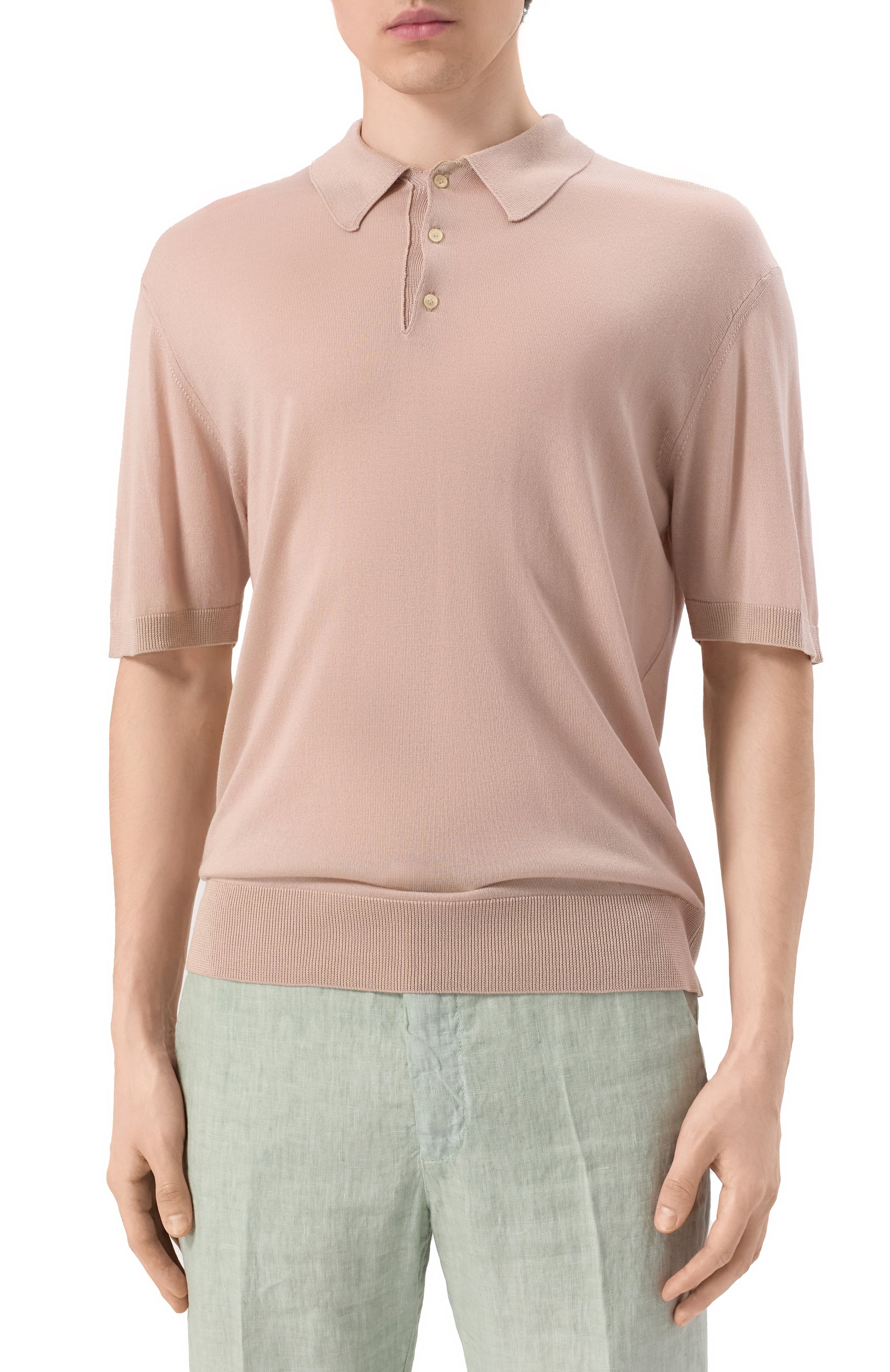 Поло LANEUS бежевого цвета по цене 34450 руб., арт. S5LAMAKP024, фото 3 Поло LANEUS, арт. S5LAMAKP024, фото 3