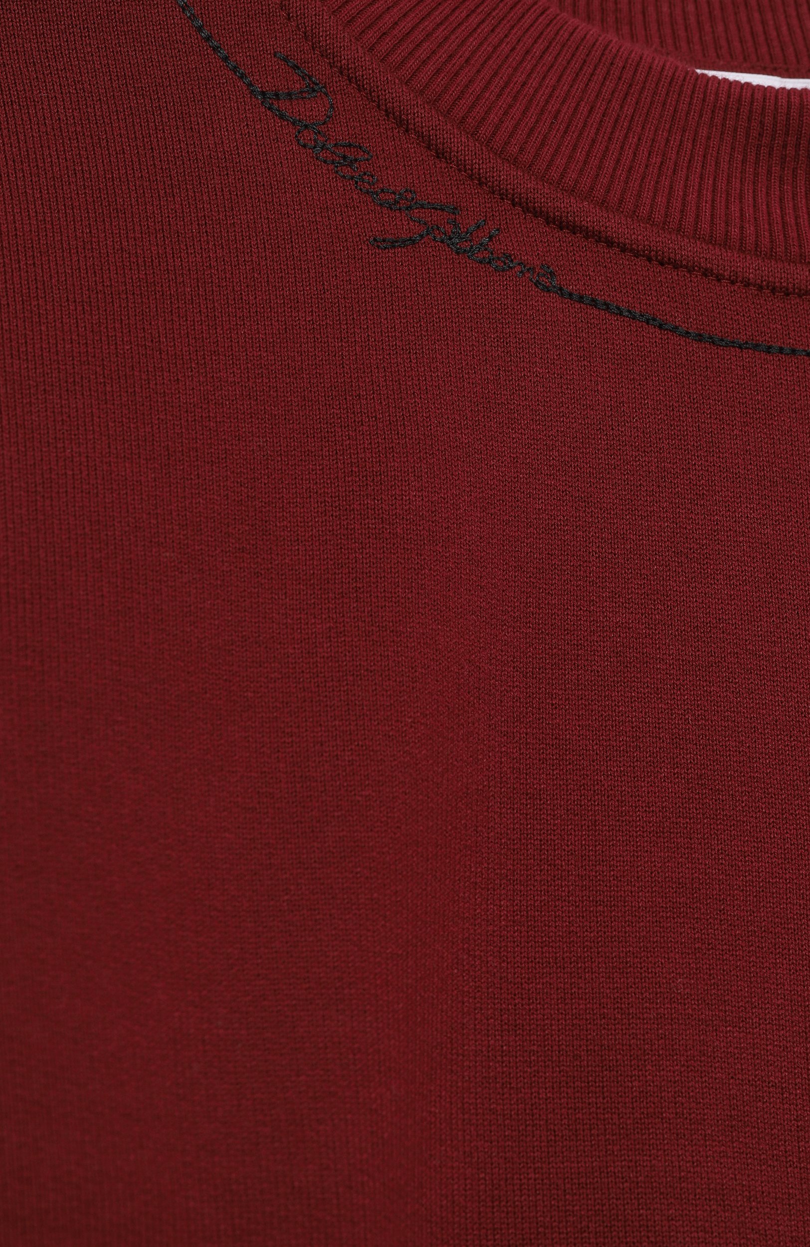 Хлопковый свитшот DOLCE & GABBANA бордового цвета по цене 35700 руб., арт. L4JWKD/G7QK0, фото 3 Хлопковый свитшот DOLCE & GABBANA, арт. L4JWKD/G7QK0, фото 3