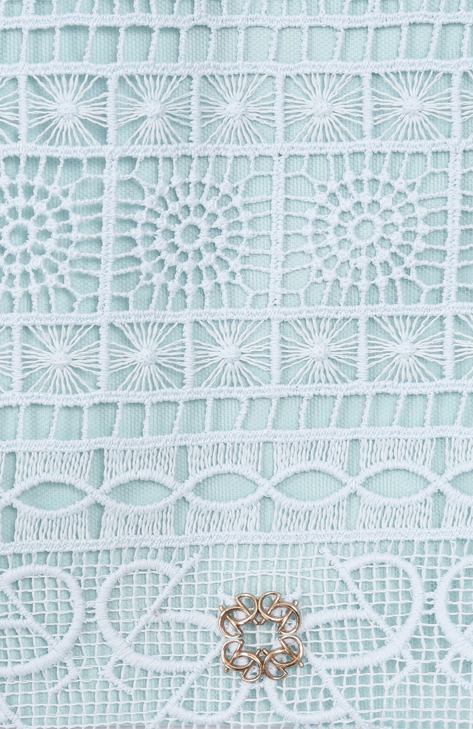 Хлопковый топ ELIE SAAB JUNIOR голубого цвета по цене 37750 руб., арт. EFTP024/TS1124, фото 3 Хлопковый топ ELIE SAAB JUNIOR, арт. EFTP024/TS1124, фото 3