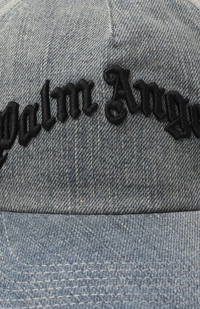 Джинсовая бейсболка PALM ANGELS тёмно-голубого цвета по цене 39350 руб., арт. PWLB032F25FAB004, фото 3 Джинсовая бейсболка PALM ANGELS, арт. PWLB032F25FAB004, фото 3