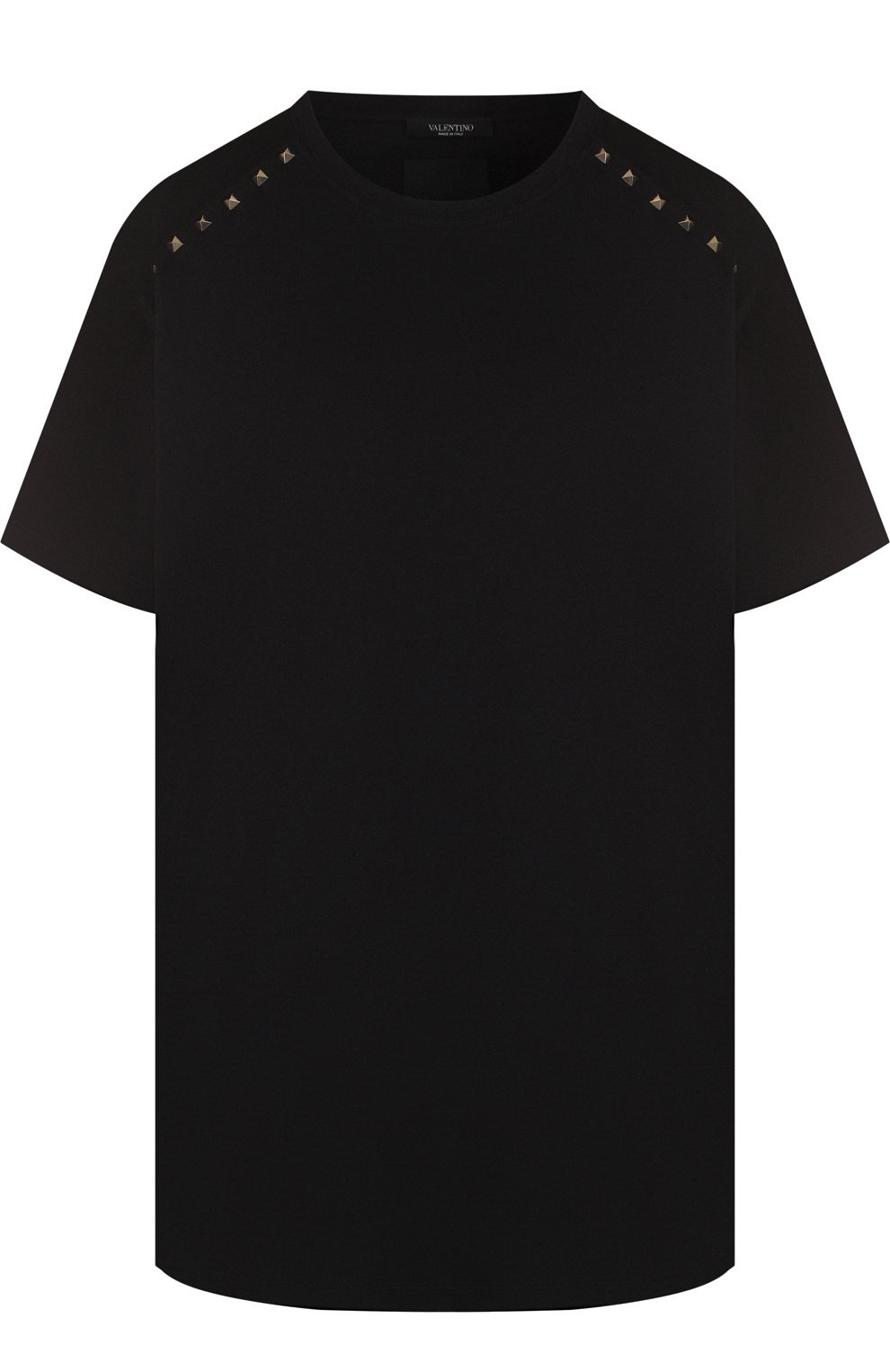 Хлопковая футболка с круглым вырезом и декоративной отделкой VALENTINO, арт. QB3MG07B3UC, фото 1