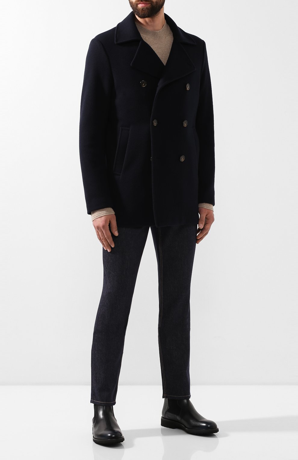 Кожаные челси MORESCHI темно-синего цвета по цене 61850 руб., арт. 43211/182, фото 2 Кожаные челси MORESCHI, арт. 43211/182, фото 2