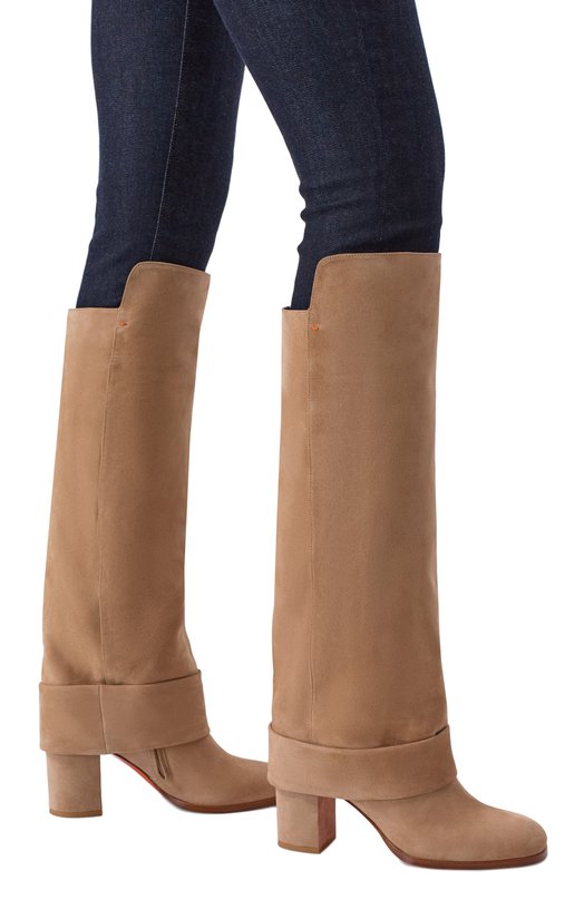 Замшевые сапоги Santoni WSNG71934HI2NIES Бежевый  WSNG71934HI2NIES Фото 2