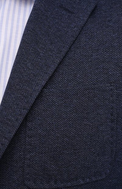 Хлопковый пиджак CANALI темно-синего цвета по цене 99900 руб., арт. J0147/JJ01970, фото 5 Хлопковый пиджак CANALI, арт. J0147/JJ01970, фото 5