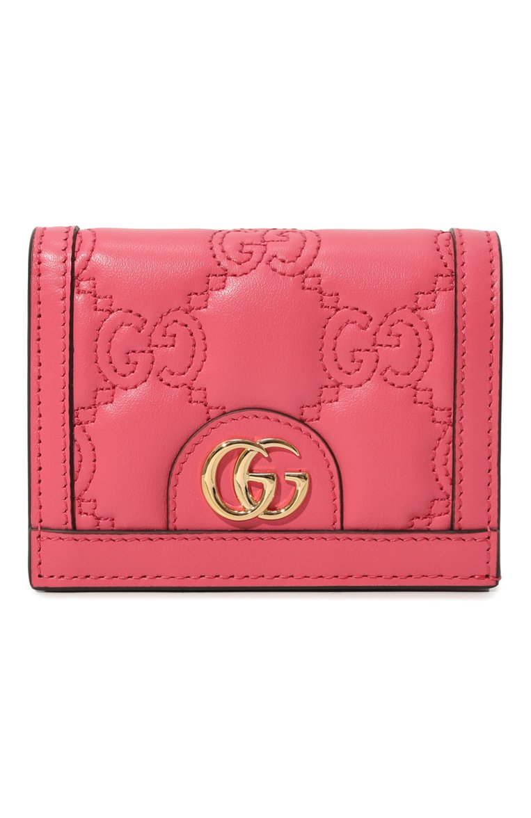 Женские кожаное портмоне GUCCI розового цвета, арт. 723786/UM8IG | Фото 1 (Материал сплава: Проставлено; Материал: Натуральная кожа; Нос: Не проставлено)