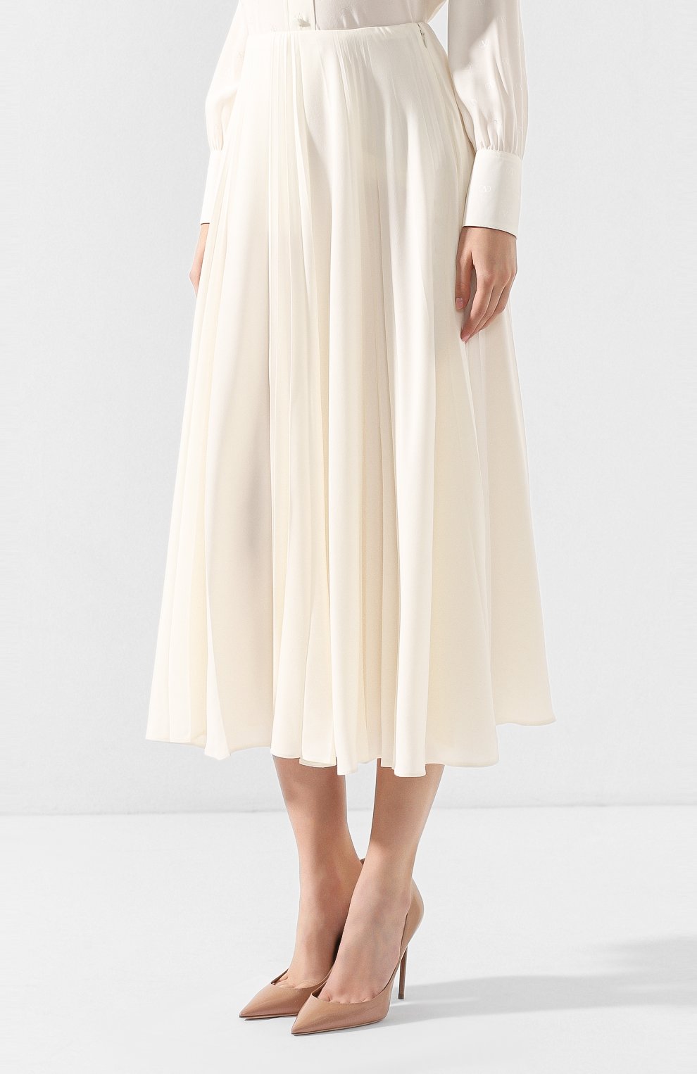 Шелковая юбка VALENTINO бежевого цвета по цене 299500 руб., арт. SB0RA5551MH, фото 3 Шелковая юбка VALENTINO, арт. SB0RA5551MH, фото 3