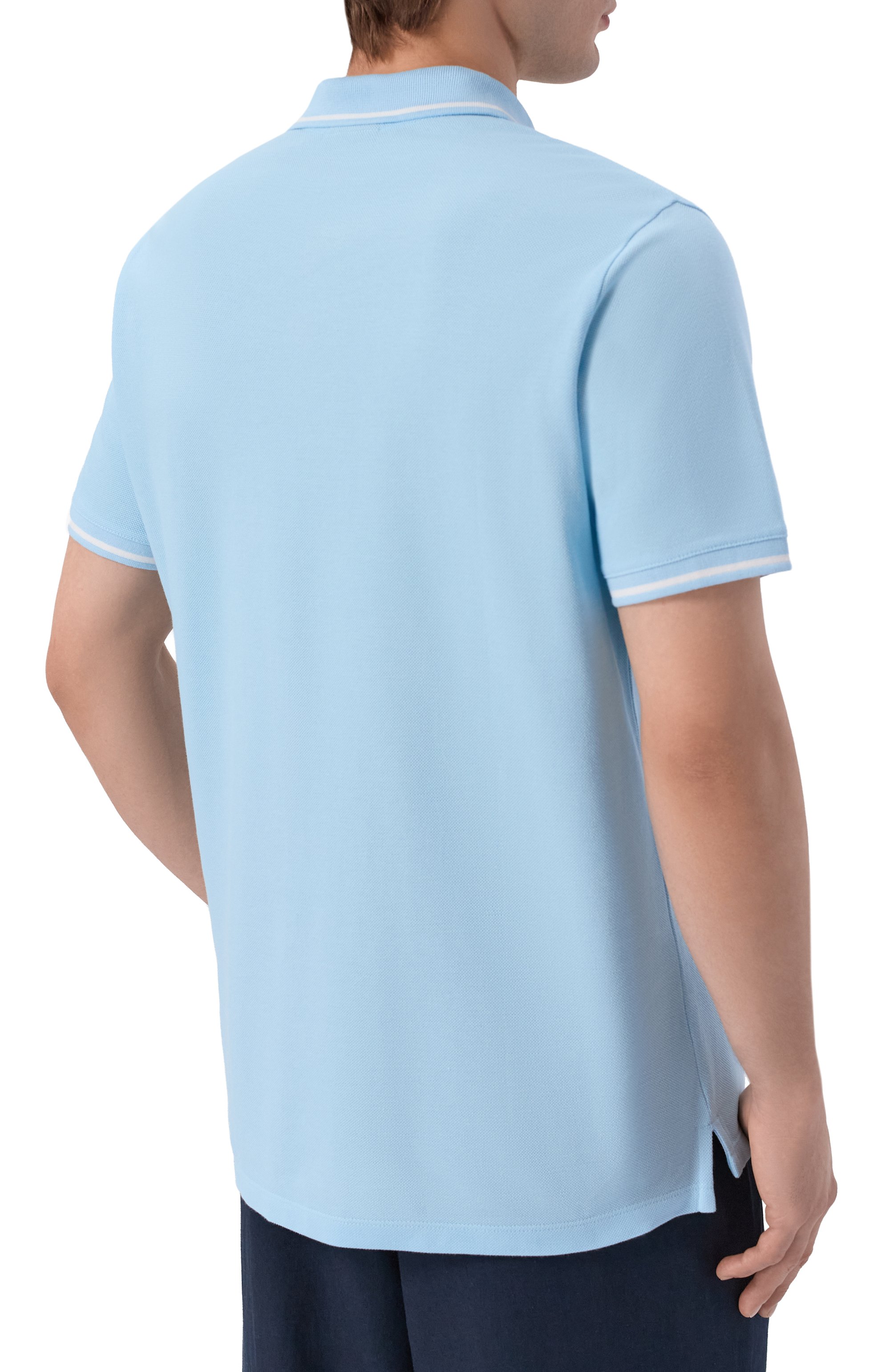 Хлопковое поло EMPORIO ARMANI голубого цвета по цене 13400 руб., арт. EM001380/AF20424, фото 4 Хлопковое поло EMPORIO ARMANI, арт. EM001380/AF20424, фото 4