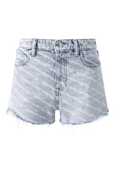 Женские джинсовые шорты ALEXANDER WANG голубого цвета, арт. 4DC2204781 | Фото 1 (Длина Ж (юбки, платья, шорты): Мини; Драгоценные камни: Проставлено; Материал сплава: Проставлено; Стили: Кэжуэл; Кросс-КТ: Деним; Материал внешний: Деним, Хлопок)