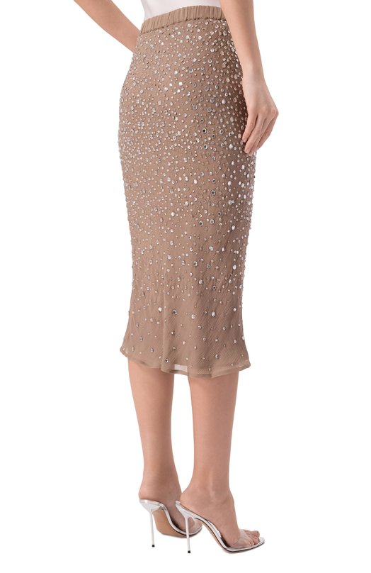 Шелковая юбка с отделкой стразами Albus Lumen AL.RT26.SKIRT01 Бежевый  AL.RT26.SKIRT01 Фото 4