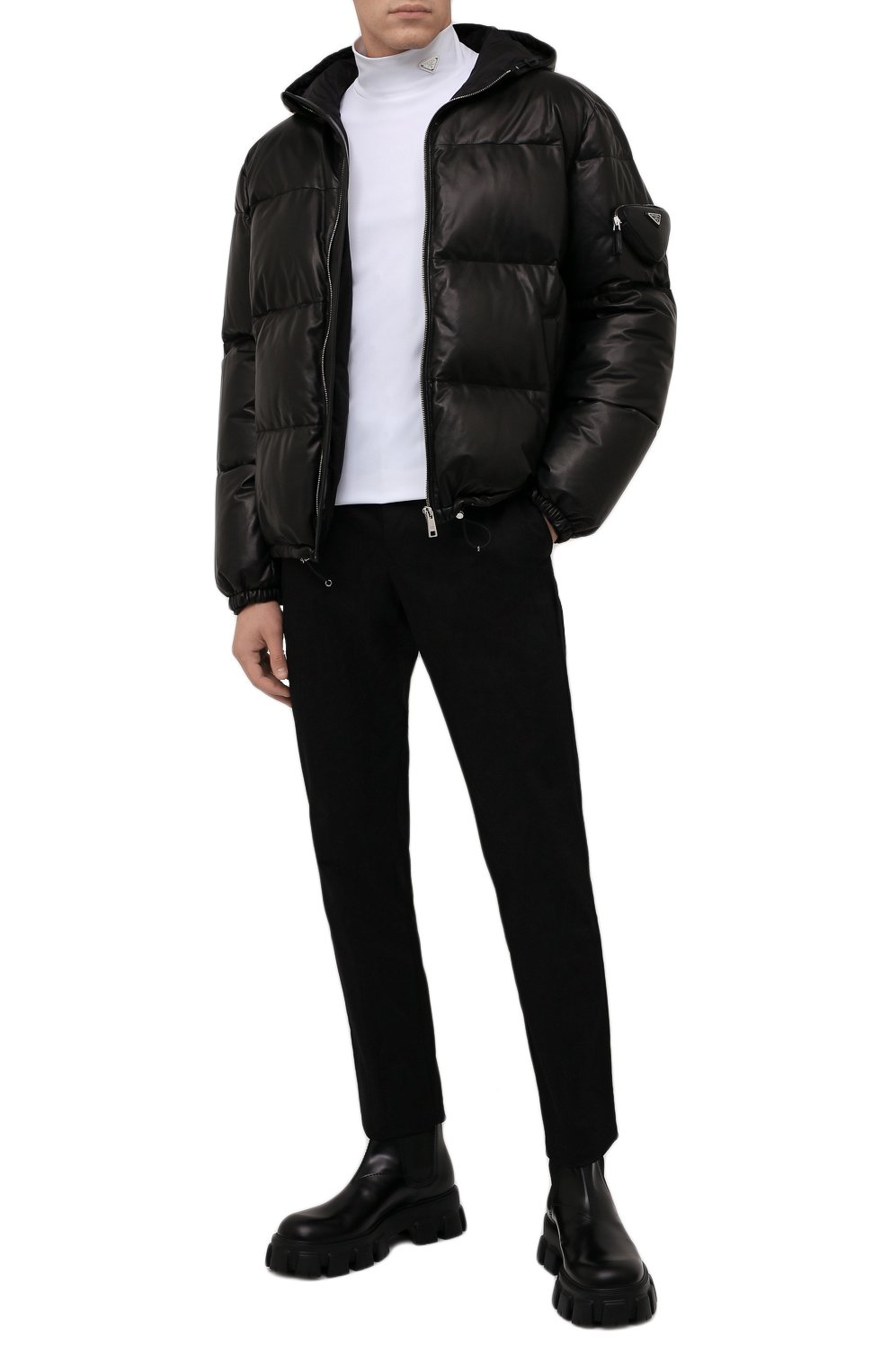 Кожаный пуховик PRADA, арт. UPW400-JHI-F0002, фото 2