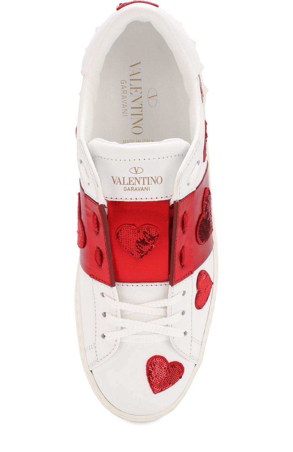 Кожаные кеды open с отделкой VALENTINO, арт. QW2S0781/ABV, фото 5