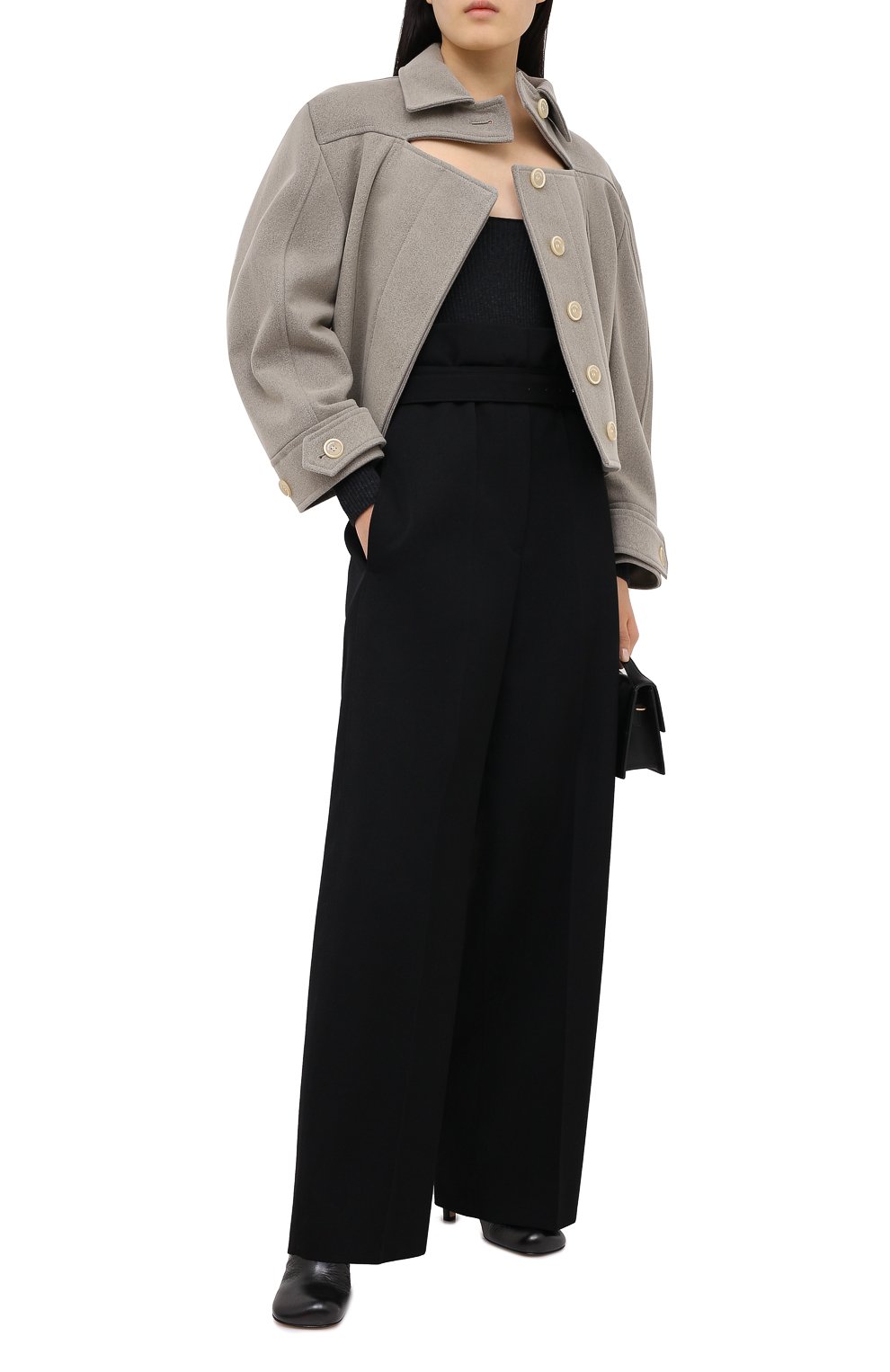 Боди JACQUEMUS темно-серого цвета по цене 39250 руб., арт. 203KN38/209971, фото 2 Боди JACQUEMUS, арт. 203KN38/209971, фото 2