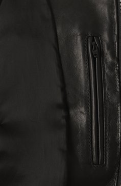 Женская кожаная куртка BALENCIAGA черного цвета, арт. 797162/T0S17 | Фото 6 (Длина (верхняя одежда): Короткие; Драгоценные камни: Проставлено; Материал внешний: Натуральная кожа; Материал подклада: Купро; Материал сплава: Проставлено; Рукава: Длинные; Кросс-КТ: Куртка, Легкие; Стили: Гранж)