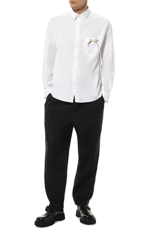 Хлопковая рубашка Jacquemus 23H/216SH001-1454 Белый  23H/216SH001-1454 Фото 2