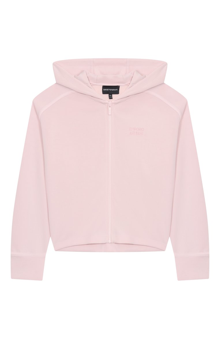 Детская комплект из толстовки и брюк EMPORIO ARMANI светло-розового цвета, арт. EG000207/AF13571 | Фото 2 (Материал внешний: Синтетический материал; Рукава: Длинные; Девочки Кросс-КТ: Костюмы-спорт; Автоматизация состава: Проставлено; Автоматизация ТО: Проставлено; Ростовка одежда: 4 года | 104 см, 6 лет | 116 см, 8 лет | 128 см, 10 - 11 лет | 140 - 146см, 13 - 15 лет | 158 см, 16 лет | 164 см)