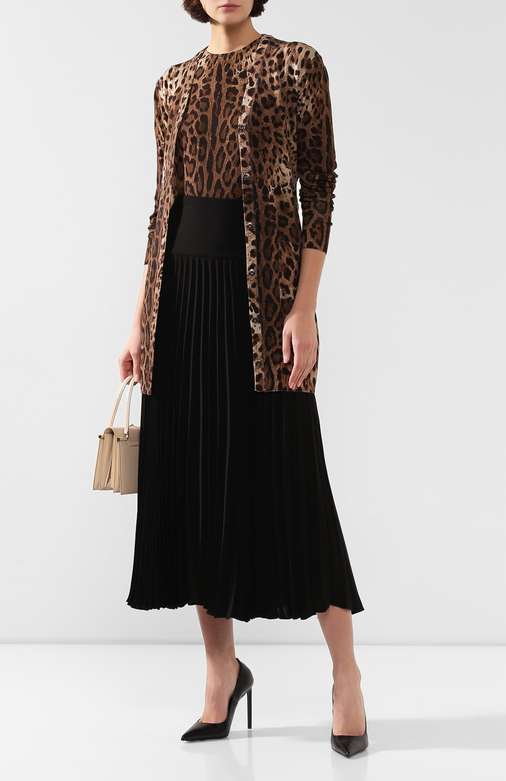 Шерстяной кардиган DOLCE & GABBANA леопардового цвета по цене 243500 руб., арт. FX560T/JAHHG, фото 2 Шерстяной кардиган DOLCE & GABBANA, арт. FX560T/JAHHG, фото 2