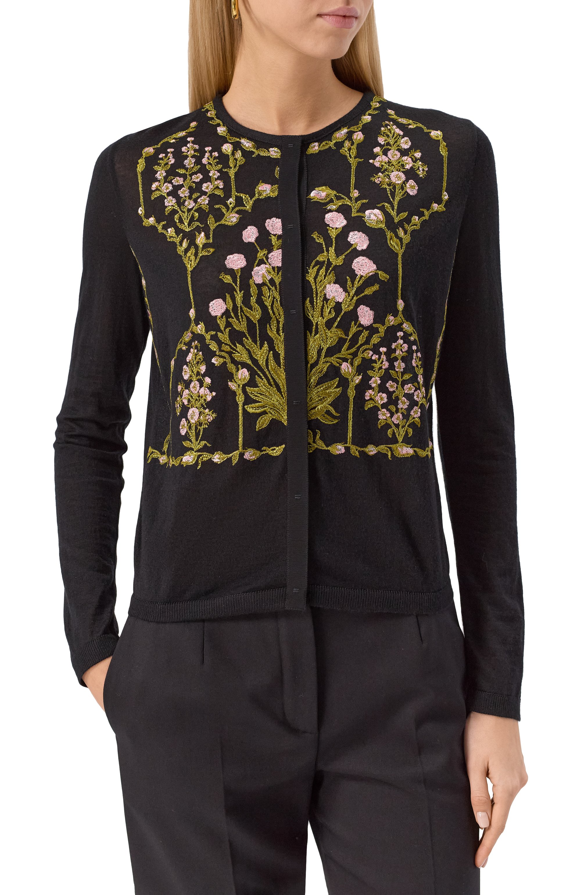 Кардиган из кашемира и шелка GIAMBATTISTA VALLI, арт. 25FWPVCM0M15/02CAS, фото 3