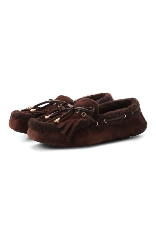 Замшевые мокасины Manon F Jimmy Choo MAN0N/F/VQQ Коричневый MAN0N/F/VQQ