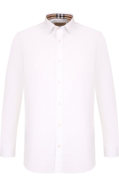 Хлопковая рубашка с воротником кент BURBERRY, арт. 8003071, фото 1