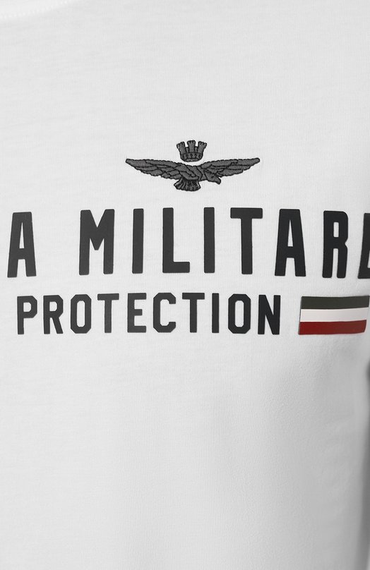 Хлопковая футболка Aeronautica Militare 241/TS1942J538 Белый  241/TS1942J538 Фото 5