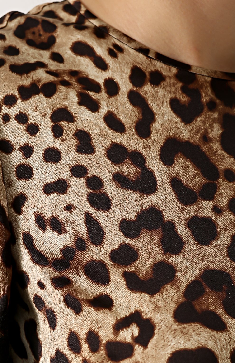 Шелковый топ с леопардовым принтом и кружевной отделкой DOLCE & GABBANA, арт. 0102/F7V06T/FSAAG, фото 5