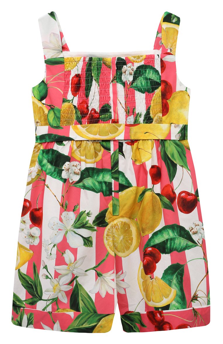 Детский хлопковый комбинезон DOLCE & GABBANA разноцветного цвета, арт. L53DT6/HS5Q6 | Фото 2 (Материал внешний: Хлопок; Девочки Кросс-КТ: Комбинезон-одежда; Рукава: На бретелях, Без рукавов; Ростовка одежда: 6 лет | 116 см, 18 мес | 86 см, 5 лет | 110 см, 3 года | 98 см, 8 лет | 128 см, 12 лет | 152 см, 9 лет | 134 см, 4 года | 104 см)