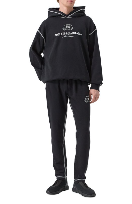 Хлопковое худи Dolce & Gabbana G9BDXZ/G7N0N Чёрный  G9BDXZ/G7N0N Фото 2