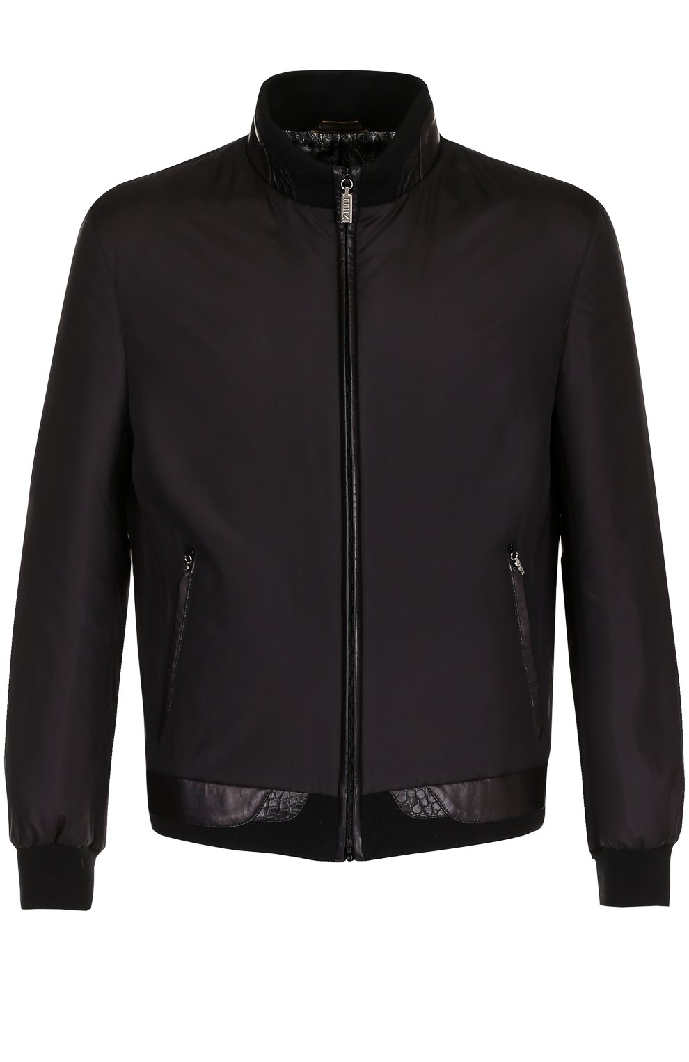 Шелковый бомбер на молнии с отделкой из кожи крокодила ZILLI, арт. A1B0ND-30036/000I, фото 1