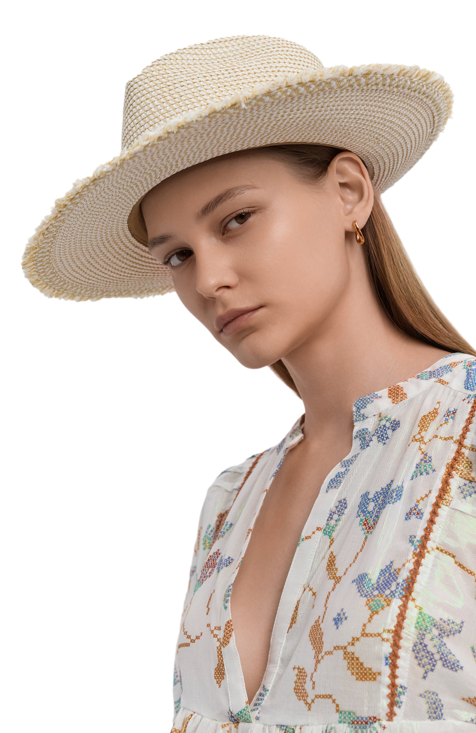 Шляпа fringe pinch ERIC JAVITS, арт. 12970/WHITE MIX, фото 2