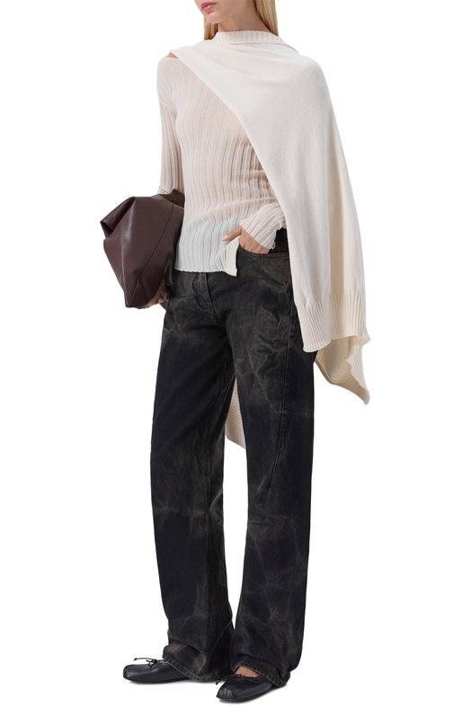 Хлопковый пуловер Isabel Benenato DK140S26 Кремовый  DK140S26 Фото 2