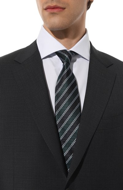 Шелковый галстук ZEGNA бирюзового цвета по цене 27850 руб., арт. Z6W04TA6/1P8314, фото 2 Шелковый галстук ZEGNA, арт. Z6W04TA6/1P8314, фото 2
