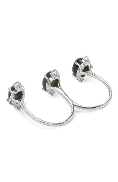 Кольцо-кастет с зеленым турмалином и топазами MOONKA зеленого цвета по цене 10890 руб., арт. ai-cr-g, фото 2 Кольцо-кастет с зеленым турмалином и топазами MOONKA, арт. ai-cr-g, фото 2