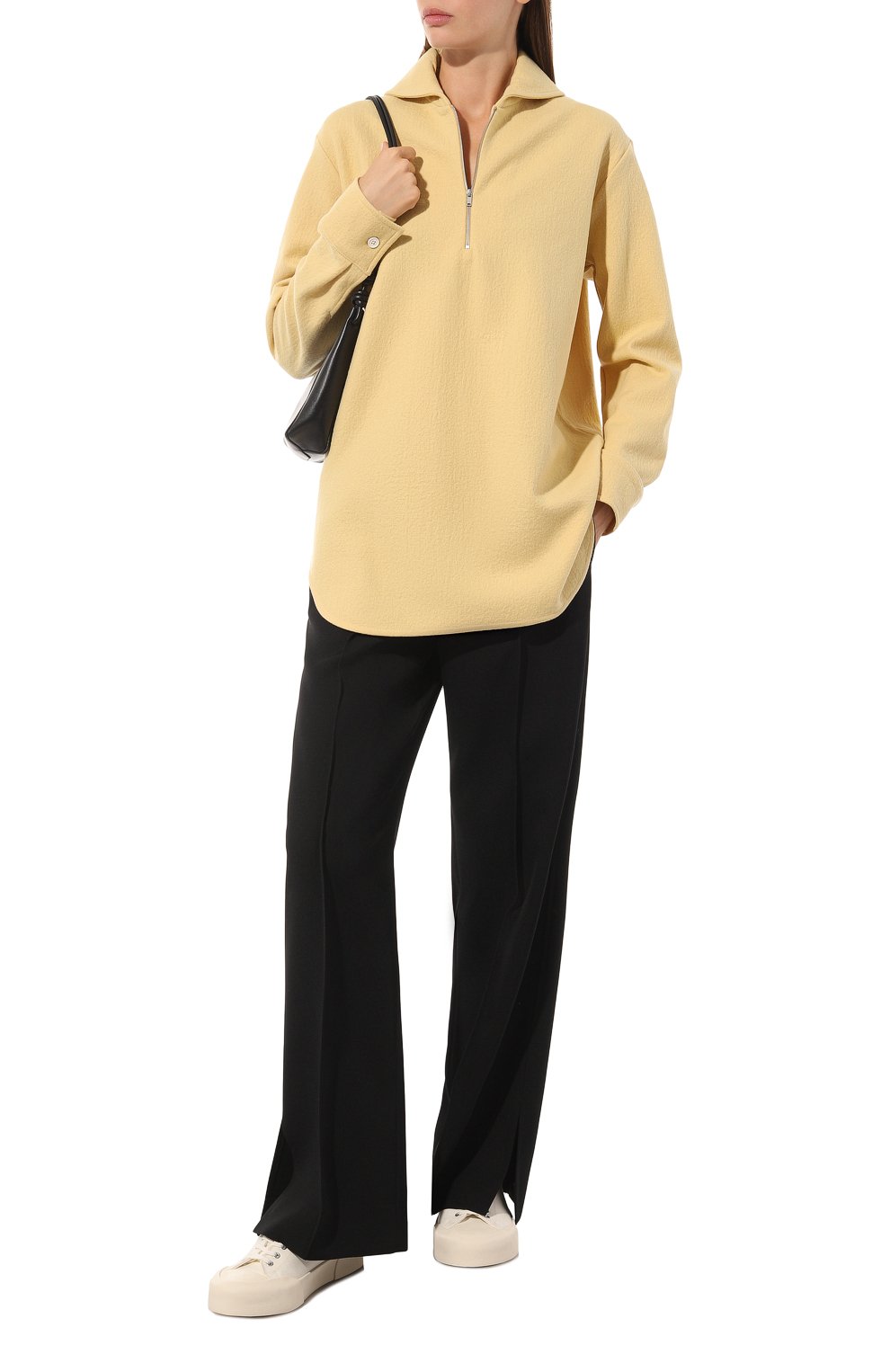 Шерстяные брюки JIL SANDER черного цвета по цене 94250 руб., арт. J02KA0011/J40002, фото 2 Шерстяные брюки JIL SANDER, арт. J02KA0011/J40002, фото 2