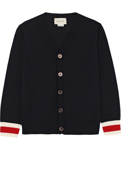 Шерстяной кардиган с контрастными манжетами GUCCI, арт. 418775/X2184/X1284, фото 1