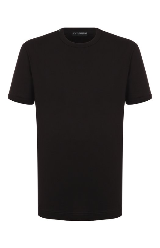 Хлопковая футболка Dolce & Gabbana G8JX7T/FU7EQ Чёрный G8JX7T/FU7EQ