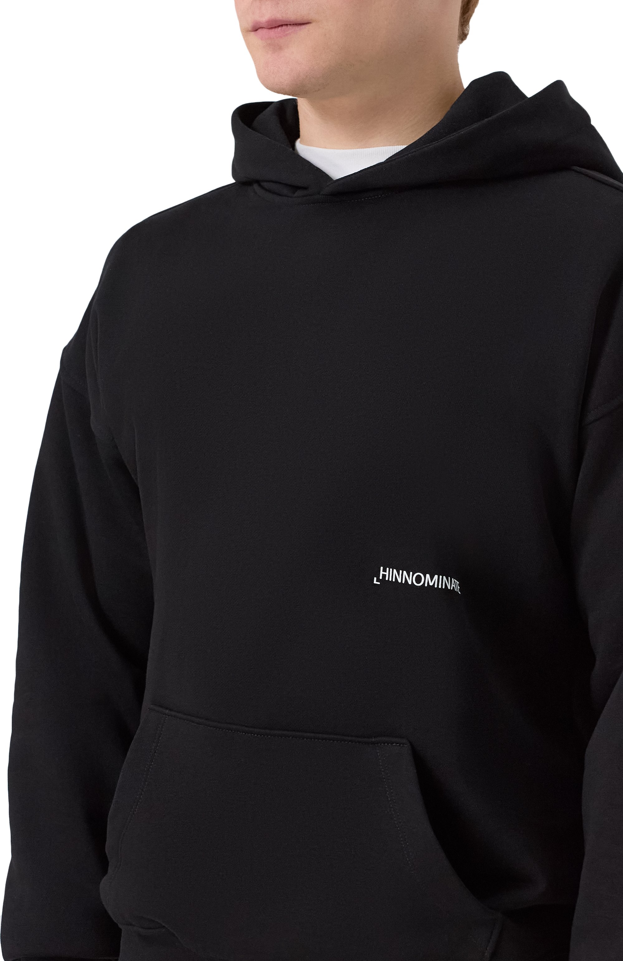 Хлопковое худи HINNOMINATE черного цвета по цене 17100 руб., арт. HMABM01371, фото 5 Хлопковое худи HINNOMINATE, арт. HMABM01371, фото 5