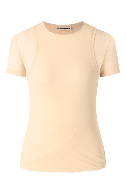 Женская хлопковый топ JIL SANDER кремвого цвета по цене 0 руб., арт. J02NF0005/J20249 | Фото 1