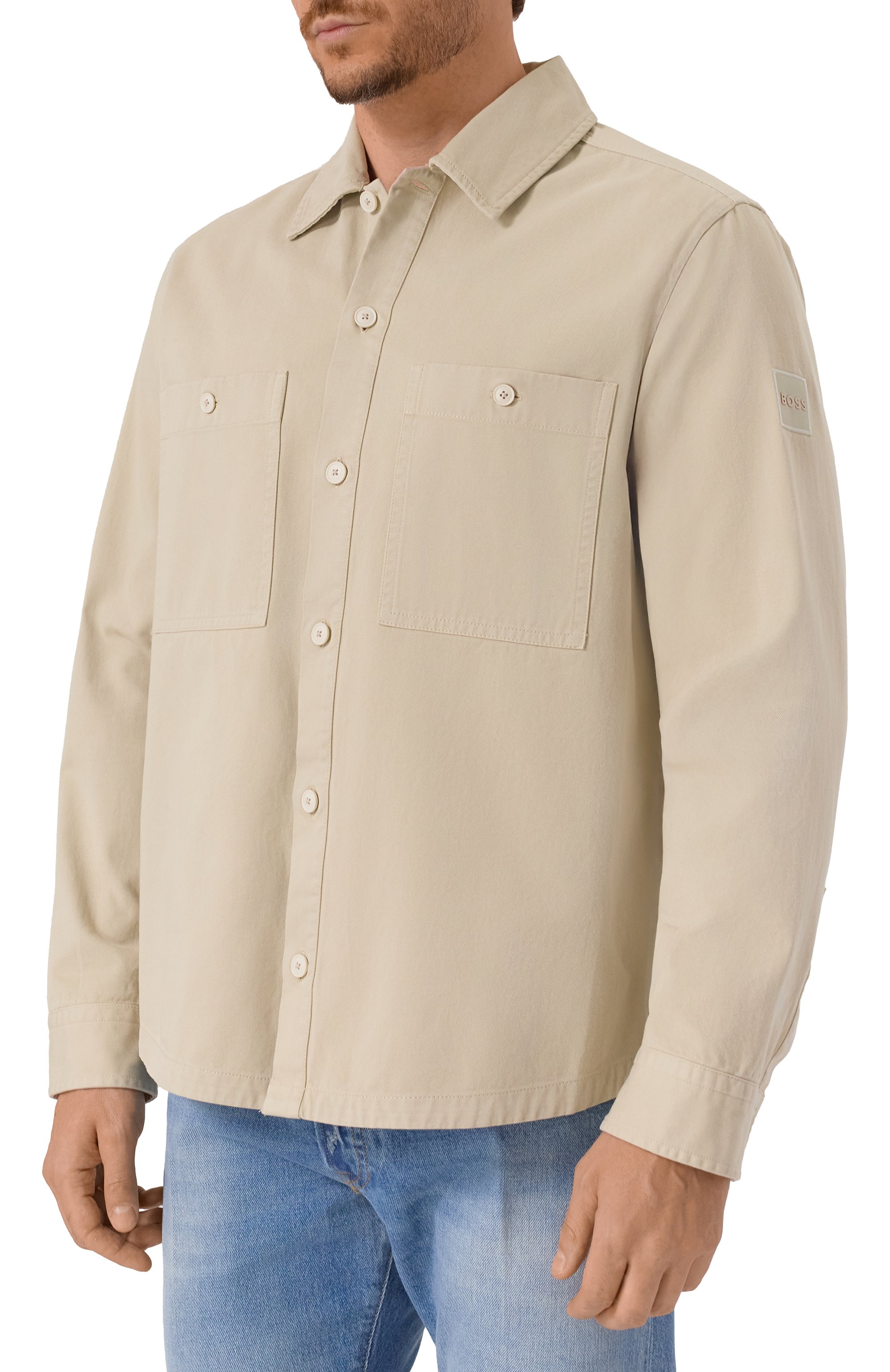 Хлопковая куртка-рубашка BOSS ORANGE, арт. 50545436, фото 3